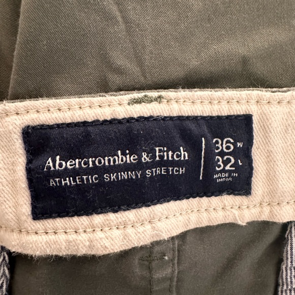 Men’s Abercrombie & Fitch Slim Chino Pants Olive Green. Size 36 X 32 - Picture 4 of 4